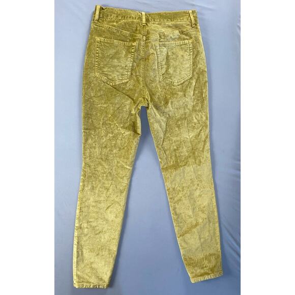 Free People OB559464 Cyndi Velvet, Felt, Velour Jeans. Gold, Women's 29. EUC! - Picture 4 of 5